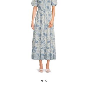 Max Studio Blue and White Floral Maxi Dress